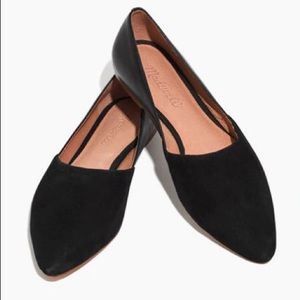 Madewell Lizbeth flat black 10 Suede & leather